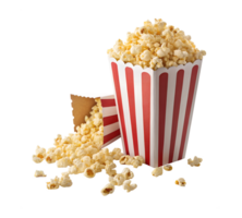 Popcorn Bucket With Spread Popcorn Isolated On Transparent Background png