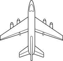 Bomber aircraft in outline design for aviation or military visuals vector