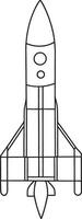 Rocket launcher outlined in minimalist style for weapon and design projects vector