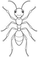 Ant cartoon bug illustration for fun coloring and learning vector
