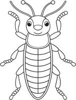 Rove beetle cartoon bug drawing for children coloring books vector