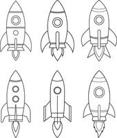 Multiple shoulder launched rockets in black and white outline art vector