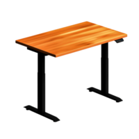 Modern wooden desk with sleek design and adjustable height for versatile workspace png