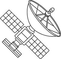 Military satellite communication equipment outline for design projects vector