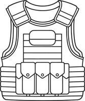 Tactical bulletproof vest outline perfect for crafting or design projects vector