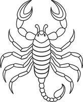 Scorpion cartoon bug line art for kids coloring book fun vector