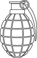 Black and white IED outline drawing for safety awareness or design projects vector