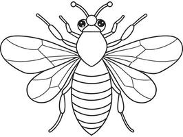Honeybee wings and hive bug illustration for fun learning worksheets vector