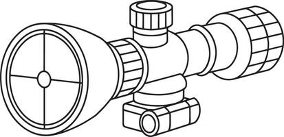 Hunting thermal scope drawing in outlined style for sport shooting design vector