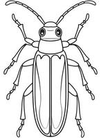 Longhorn beetle insect illustration for science and coloring fun vector