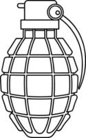 Flashbang grenade in simple black and white outline ideal for coloring or design vector