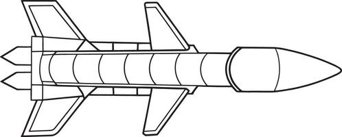 Outlined stinger missile showing modern weapon system design vector