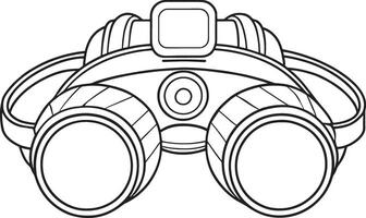 Observation binoculars line art perfect for exploration and coloring designs vector