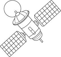 Satellite drawing in black and white for creative and technical illustrations vector