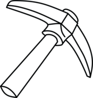 Outline of a Pickaxe Tool Used for Mining or Construction png