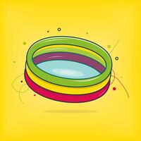 An illustration of a colorful ring on a yellow background vector