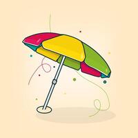 An umbrella with colorful stripes. beach party vector
