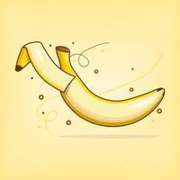 A banana with a brown spot on it vector