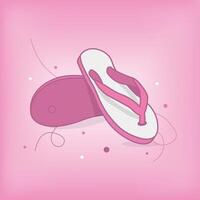A pair of pink flip flops on a pink background vector
