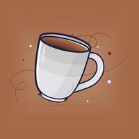 A cup of coffee on a brown background vector