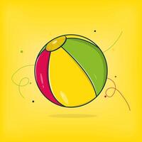 A colorful beach ball on a yellow background vector