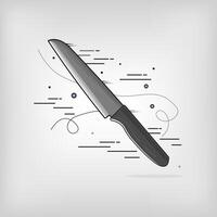 A knife is shown on a white background vector