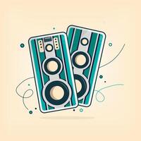 portable speaker with bluetooth. listen some music for party vector