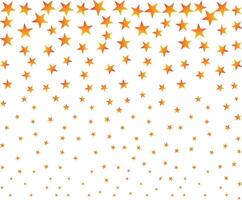 Star-shaped wedding confetti pattern with orange tones on transparent background for party layout vector
