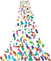 Abstract triangle confetti background with celebration theme on transparent backdrop for posters vector