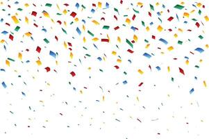 Bright falling confetti celebration on transparent background for festive event and invitations vector