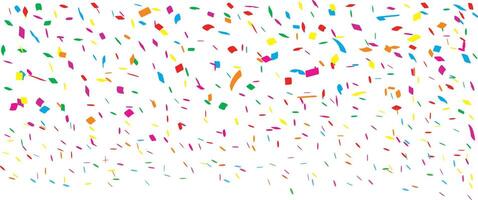 Bright confetti on transparent background for event celebration flyer and party graphics vector