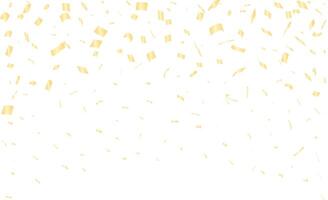 Minimal gold confetti celebration overlay on transparent background for luxury event templates vector