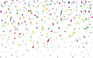 Modern confetti celebration with colorful particles on transparent background for festive use vector