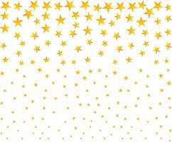 Gold confetti star elements scattered on transparent background for wedding and celebration design vector