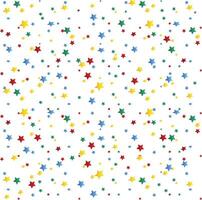 Playful celebration star confetti in rainbow colors on transparent background for fun visuals vector