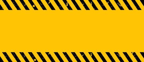 Grunge yellow and black diagonal stripes. Empty industrial warning,construction, safety background. vector