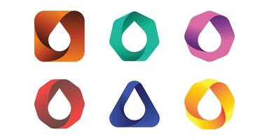 Set of water droplets icons design. vector