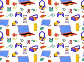 Pattern of gadgets and accessories vector