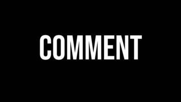 Animated Comment Text with Modern Typography Motion video