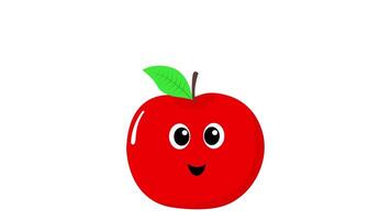 Jumping Apple Animation with Cute Face Expression video