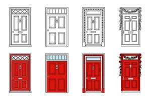 Christmas Decorated Front Doors with Festive Transformations vector