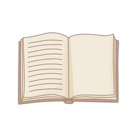 an open book with blank and lined pages vector