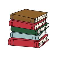 Stack of Colorful Hardcover Books vector