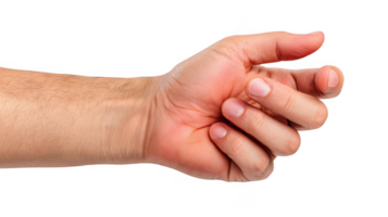 Man hand holding small object with transparent background png