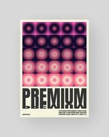 Retro-futuristic and abstract poster design. Geometric glass refraction and distortion. Purpul ang pink gradient. vector