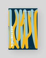 Bright abstract poster with fluid 3D shapes. Vivid Tubes with Gradient Effect. Squiggle retro color composition. vector
