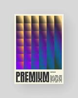 Retro-futuristic and abstract poster design. Geometric glass refraction and distortion gradient vector