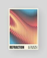 Abstract poster design. Geometric glass refraction and distortion gradient. Retro-futuristic vector