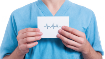 Doctor showing electrocardiogram result on transparent background png