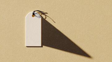 Simple Card and String on Beige Surface photo